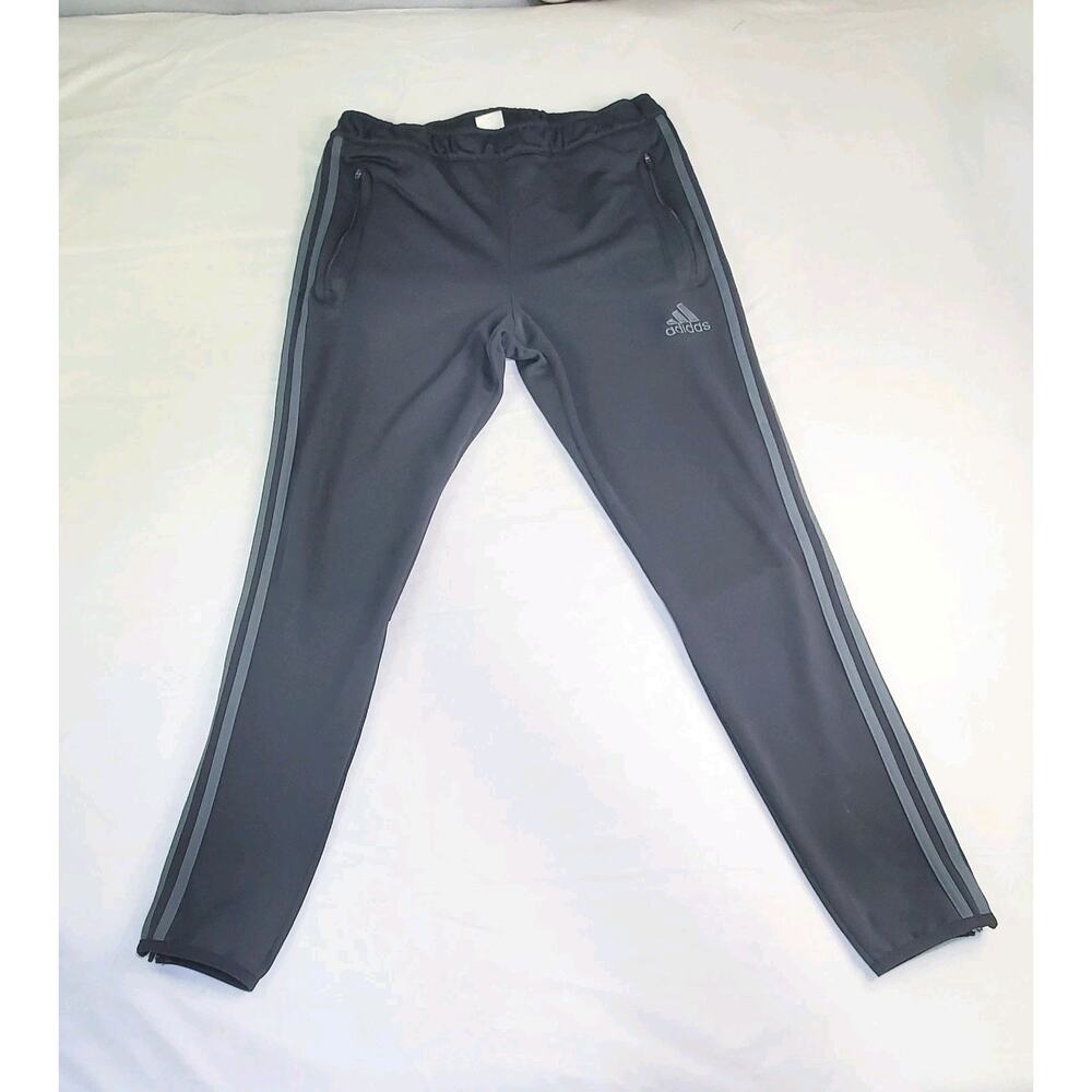 Adidas Climacool Women's Size L Grey Jogger Track Pants Zip Ankles Athletic Ca12